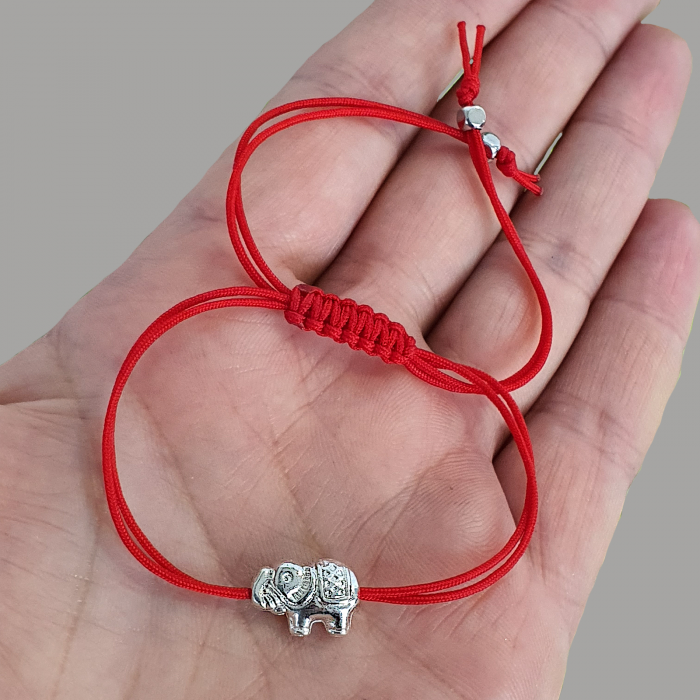 Bratara Martisor cu elefant norocos cu inchidere ajustabila, culoare la alegere [2]