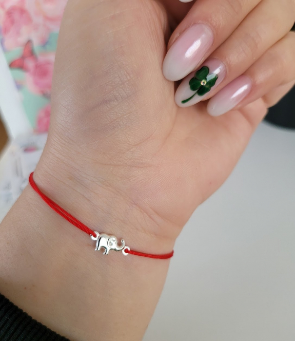 Bratara Martisor cu elefant norocos cu inchidere ajustabila [6]