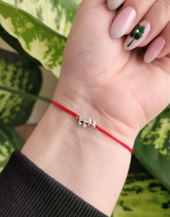 Bratara Martisor cu elefant norocos cu inchidere ajustabila [7]