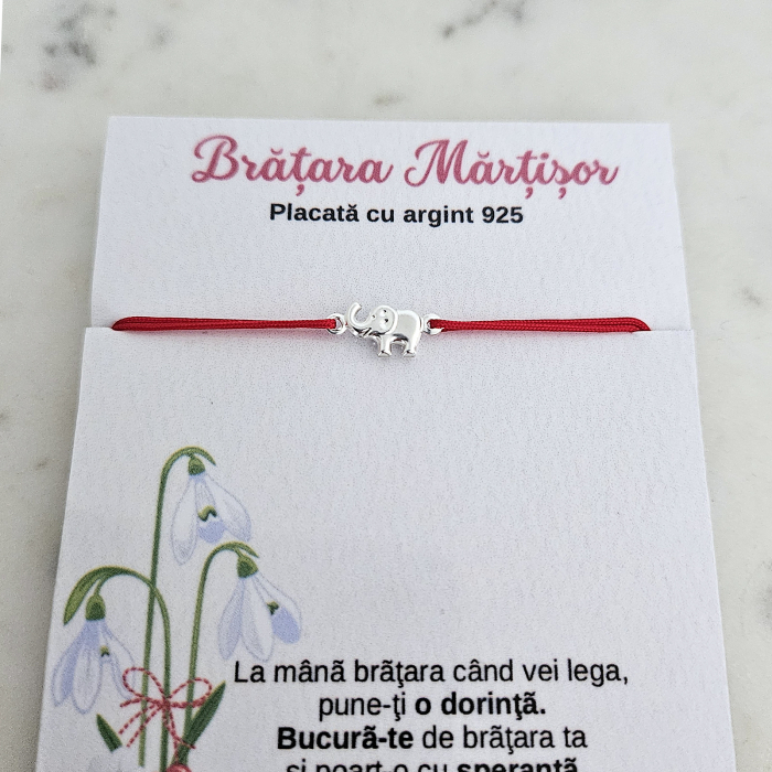 Bratara Martisor cu elefant norocos cu inchidere ajustabila [5]
