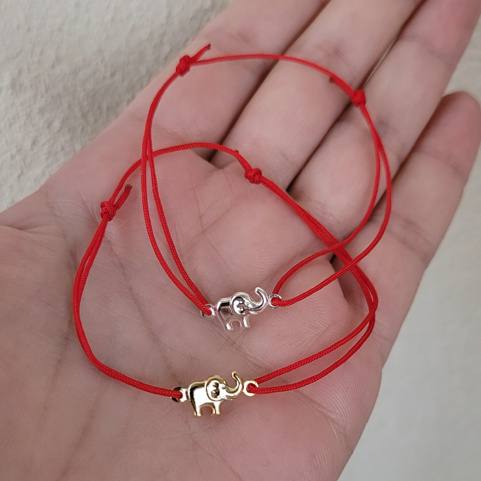 Bratara Martisor cu elefant norocos cu inchidere ajustabila [5]