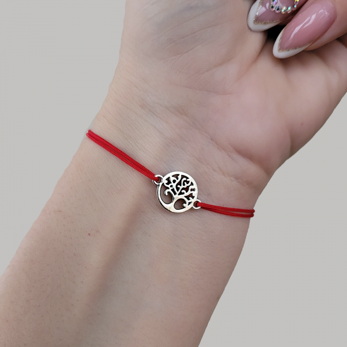 Bratara Martisor cu pomul vietii si snur ajustabil [4]
