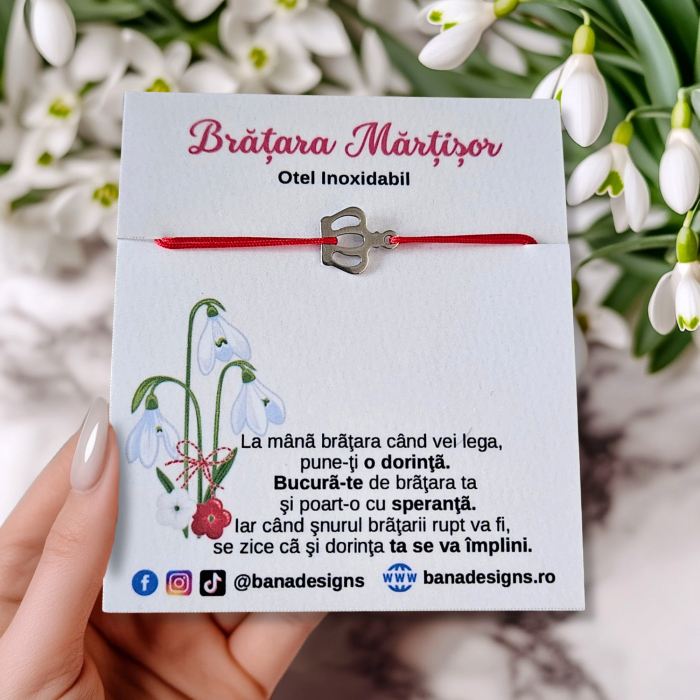 Bratara Martisor cu coronita din inox [2]