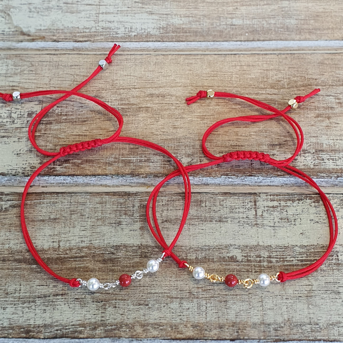 Bratara Martisor cu perle din cristal Swarovski, placata cu aur, ajustabila [5]