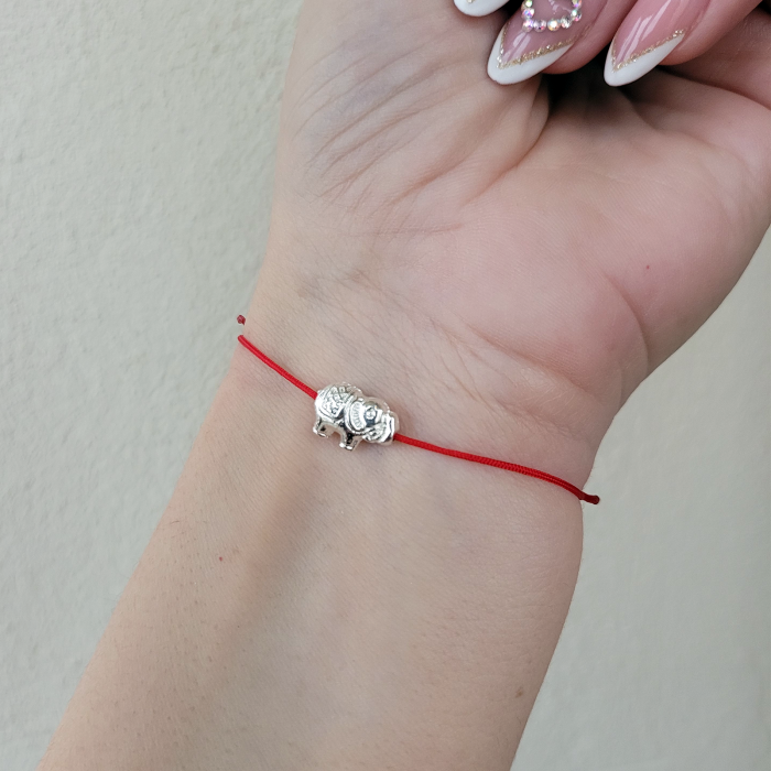 Bratara Martisor cu elefant si snur ajustabil [5]