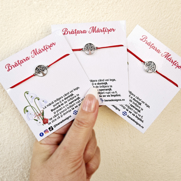 Bratara Martisor cu pomul vietii si snur ajustabil [8]
