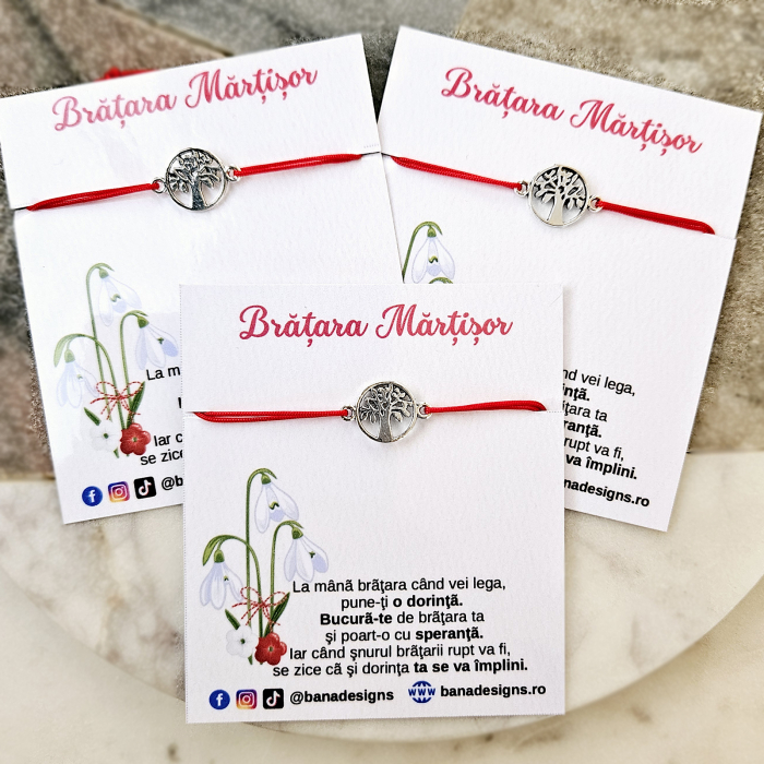 Bratara Martisor cu pomul vietii si snur ajustabil [5]
