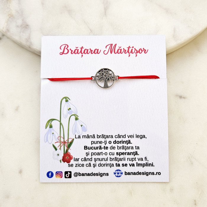 Bratara Martisor cu pomul vietii si snur ajustabil [2]