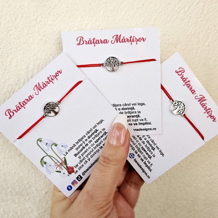Bratara Martisor cu pomul vietii si snur ajustabil [3]