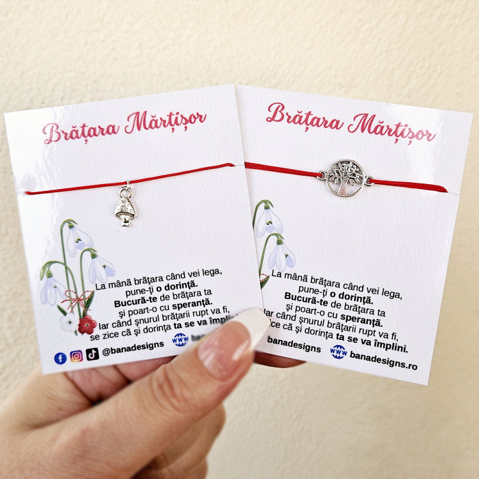 Bratara Martisor cu pomul vietii si snur ajustabil [6]