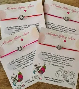 Bratara Martisor cu potcoava, bratara norocoasa, cu snur ajustabil, culoare la alegere [2]