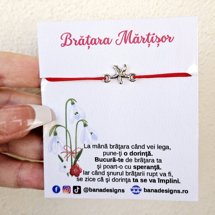 Set de 10 Bratari Martisor cu steluta de mare si snur rosu ajustabil [3]