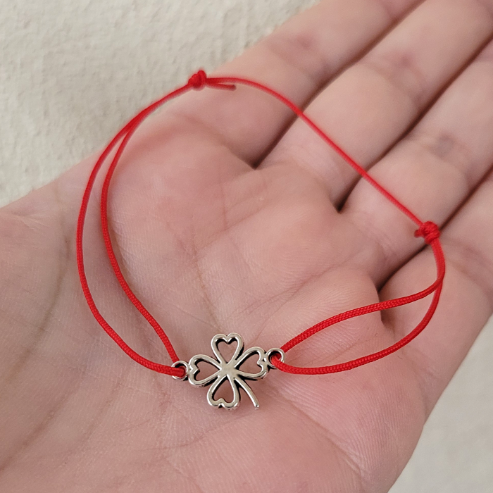 Bratara norocoasa Martisor cu trifoi, cu snur ajustabil [4]