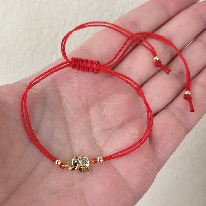 Bratara norocoasa cu elefant placat cu aur de 18K incrustat cu cristale Cubic Zirconia [9]