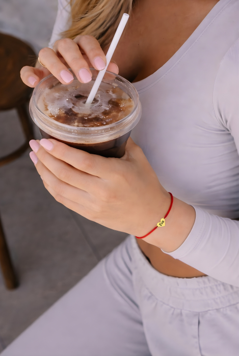 Brățară minimalistă cu inimioară gravată cu inițială [7]