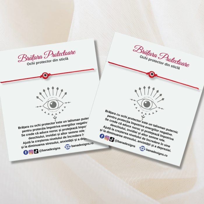 Brățară Minimalistă Ochi Protector Rosu – Brățară Talisman Noroc și Protecție, Ajustabilă cu Noduri Kabbalah [4]