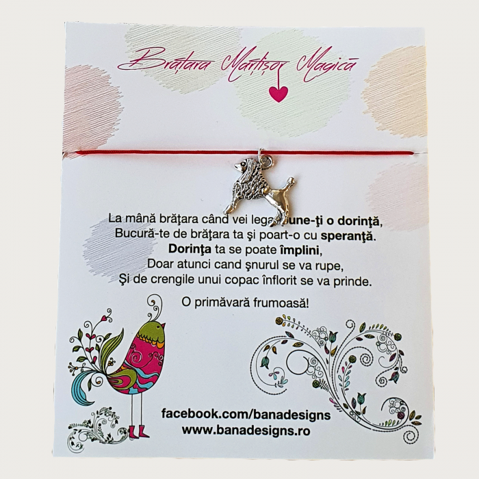 Bratara norocoasa Martisor cu catel, cu snur ajustabil [2]