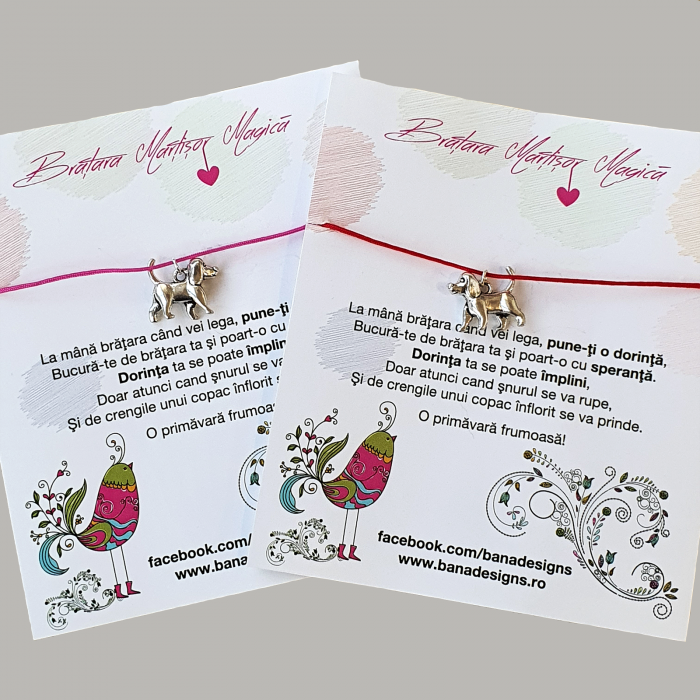 Bratara norocoasa Martisor cu catel, cu snur ajustabil [2]