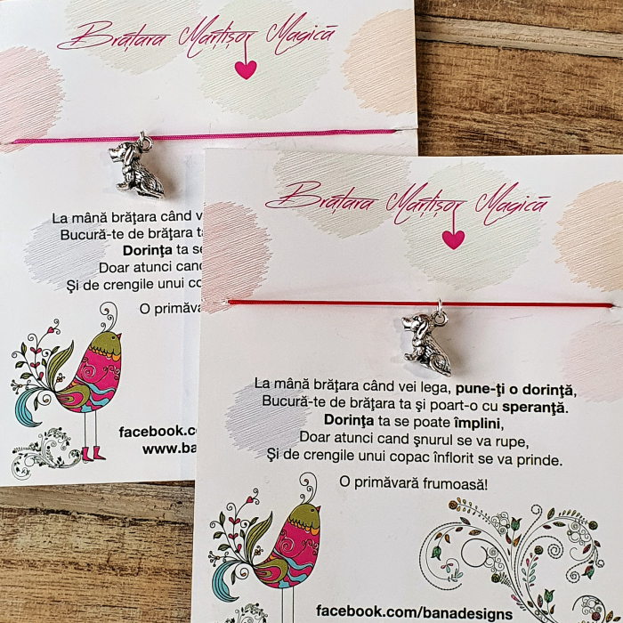 Bratara norocoasa Martisor cu catel, cu snur ajustabil [2]