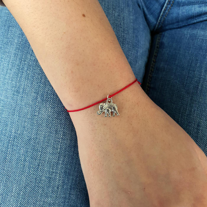 Bratara norocoasa Martisor cu elefant, cu snur ajustabil [3]