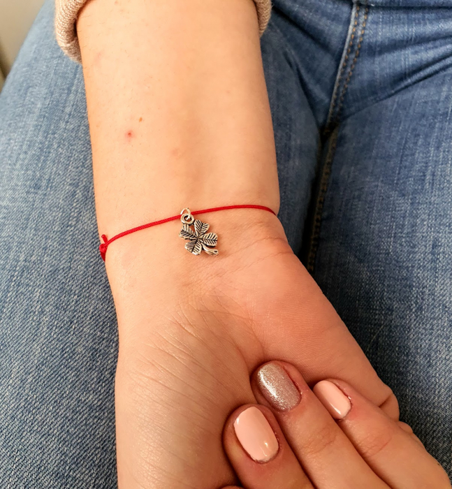 Bratara norocoasa Martisor cu trifoi, cu snur ajustabil [5]