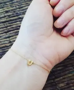 Bratara personalizata cu initiala, placata cu aur [12]