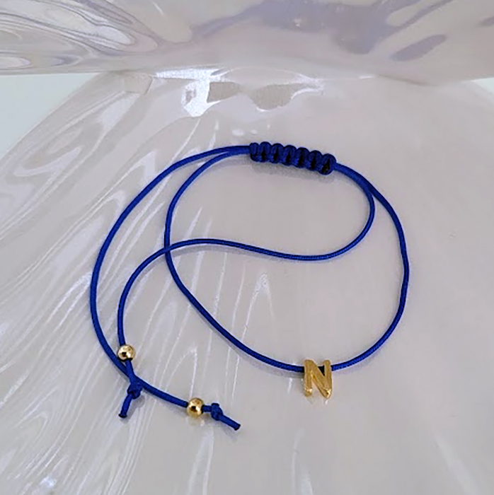 Set de 2 bratari personalizate cu initiala placata cu aur, cadou pentru cele mai bune prietene [6]