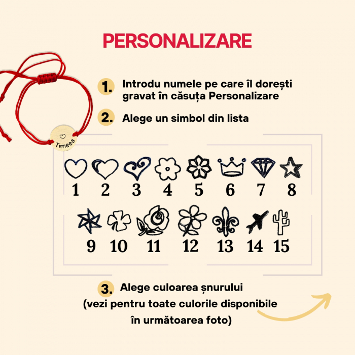 Bratara personalizata cu nume gravat pe banut placat cu aur, cu inchidere macrame ajustabila [5]