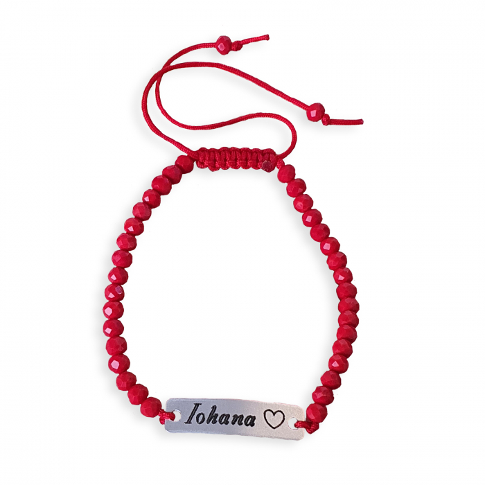 Bratara personalizata cu nume si margele din cristal colorat [3]