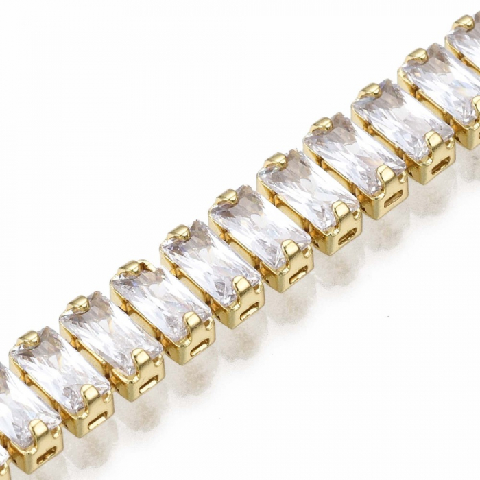 Bratara tip tennis, placata cu aur de 18K cu cristale Cubic Zirconia [6]