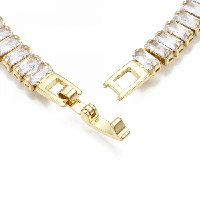 Bratara tip tennis, placata cu aur de 18K cu cristale Cubic Zirconia [5]