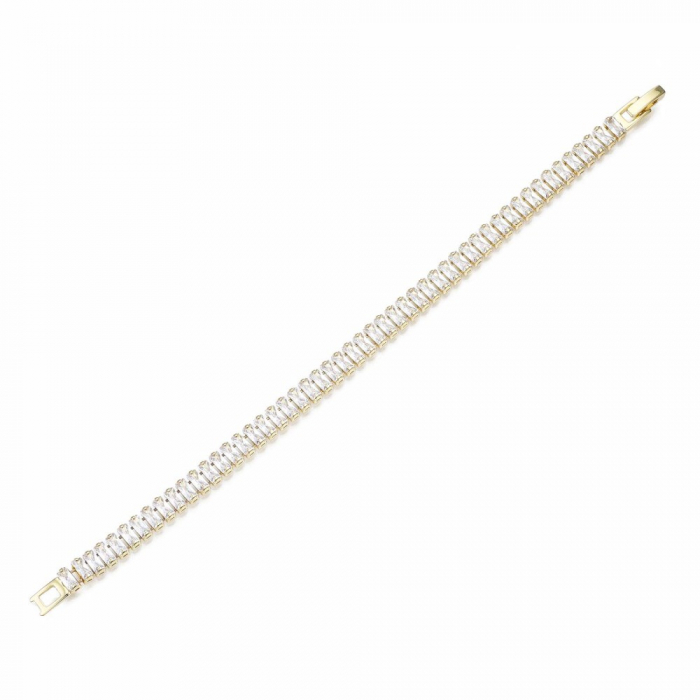 Bratara tip tennis, placata cu aur de 18K cu cristale Cubic Zirconia [7]