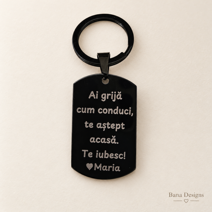 Breloc gravat „Break My Bed, Not My Heart” din oțel inoxidabil, cadou amuzant pentru iubit sau iubită [7]