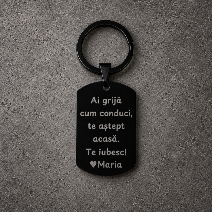 Breloc gravat „Break My Bed, Not My Heart” din oțel inoxidabil, cadou amuzant pentru iubit sau iubită [4]