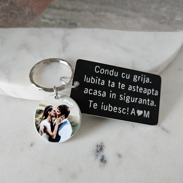 Breloc cu fotografie si mesaj tau personalizat [2]
