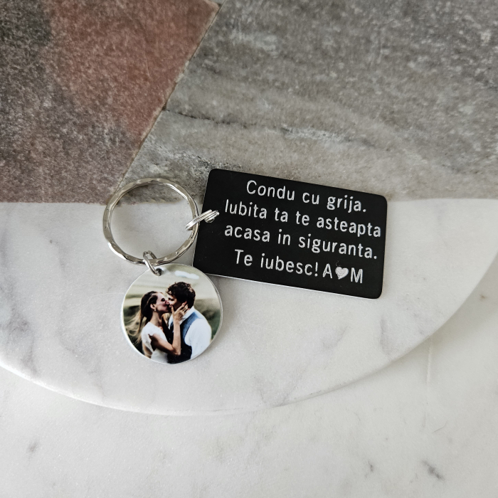 Breloc cu fotografie si mesaj tau personalizat [4]