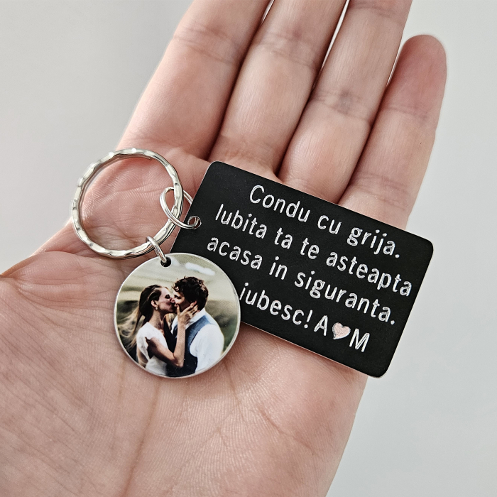 Breloc cu fotografie si mesaj tau personalizat [3]
