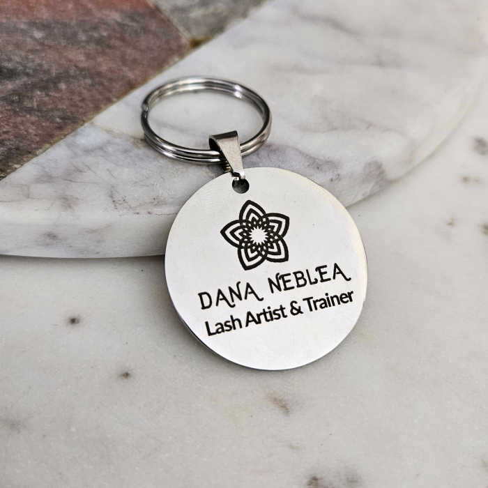 Breloc Personalizat cu Poză Animal de Companie, Breloc Inox Gravat Cățel Pisică [7]