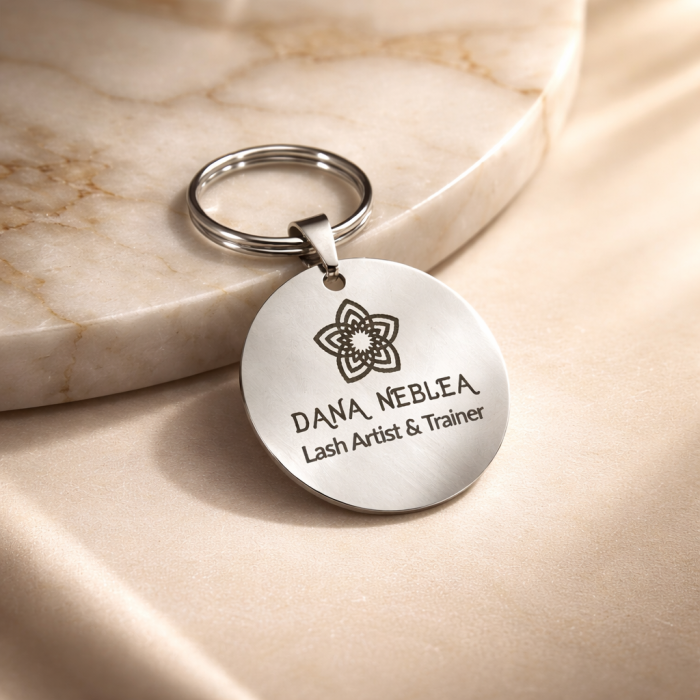 Breloc Personalizat cu Poză Animal de Companie, Breloc Inox Gravat Cățel Pisică [6]