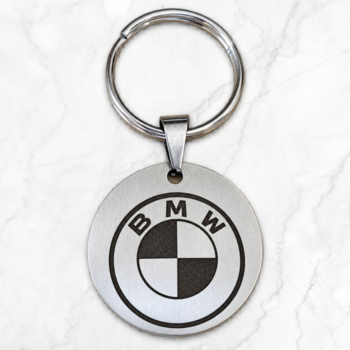 Breloc auto personalizat din oțel inoxidabil, gravat cu mesaj și logo mașină, cadou pentru șofer, 35 mm [3]