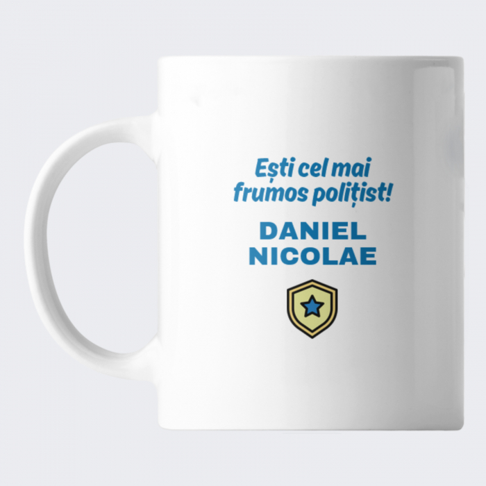 Cana Cel mai bun Politist, personalizata cu mesaj si nume [2]