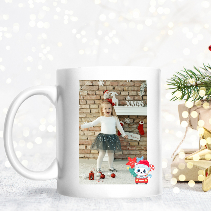 Cana Craciun personalizata cu fotografie, nume si pisicuta [3]