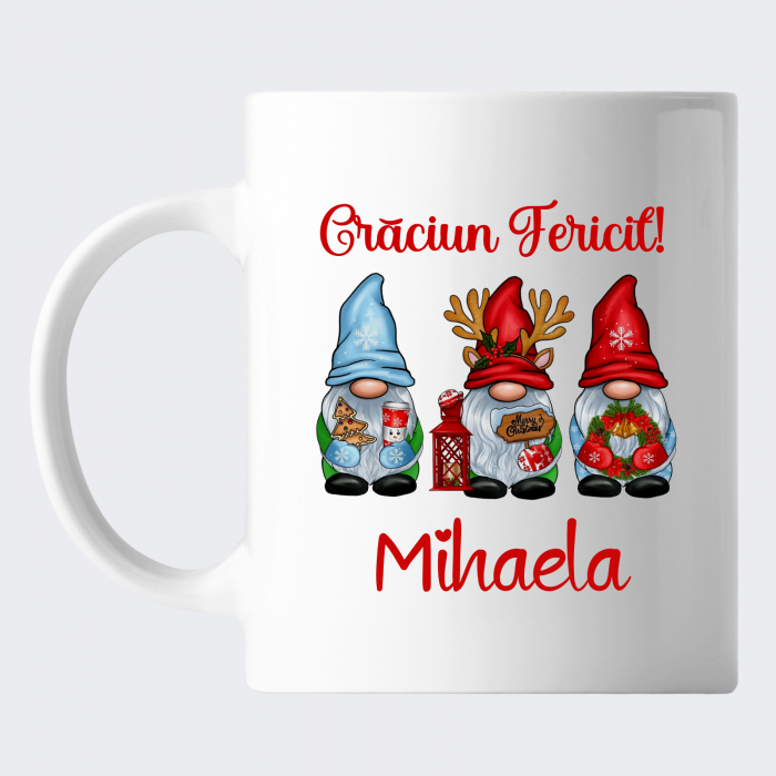 Cana Craciun personalizata cu nume, gnom si urare [2]