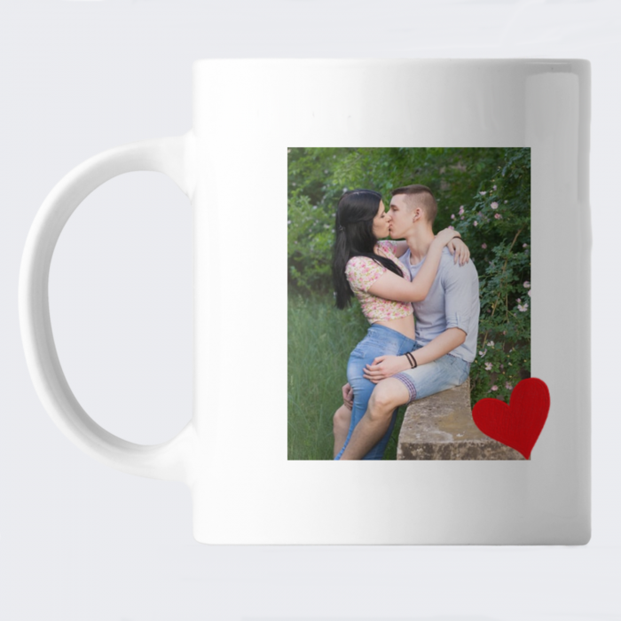 Cana personalizata cu fotografie inimiora si mesaj de dragoste pentru cuplu [2]