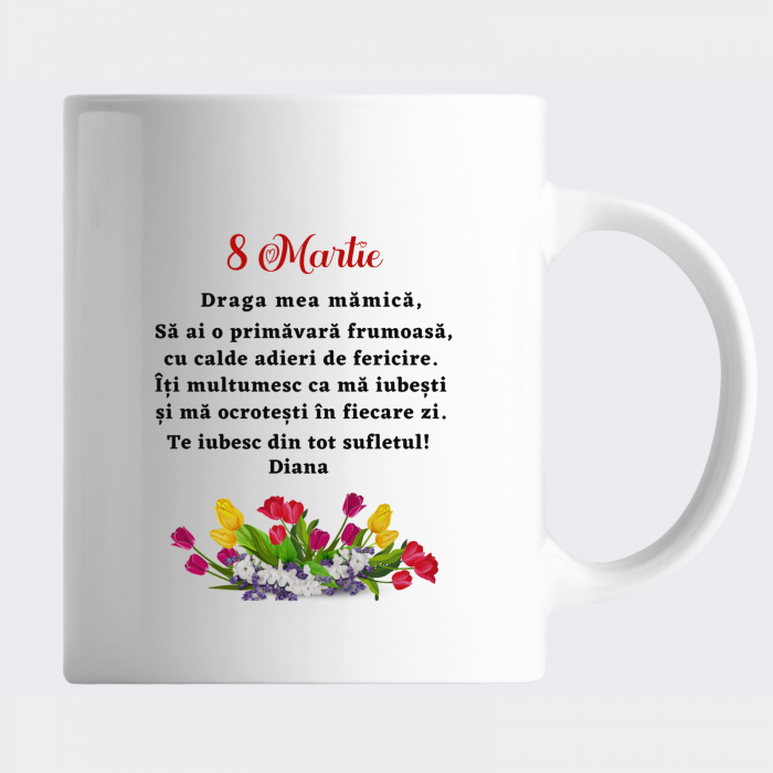 Cana personalizata cu fotografie si mesaj pentru mame, cadou 8 martie [3]