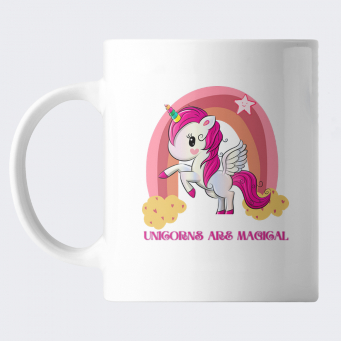 Cana personalizata pentru fetita, cu fotografie, nume si design unicorn [2]