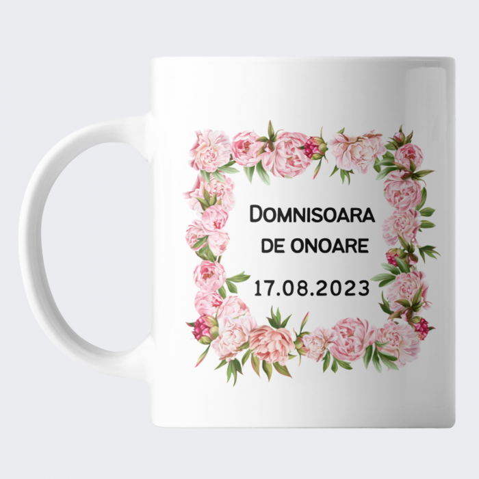 Cana personalizata cadou pentru Domnisoara de onoare, cu fotografie si nume [2]