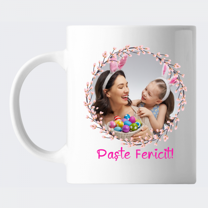 Cana personalizata pentru Paste, cu fotografie si mesaj personalizat [2]