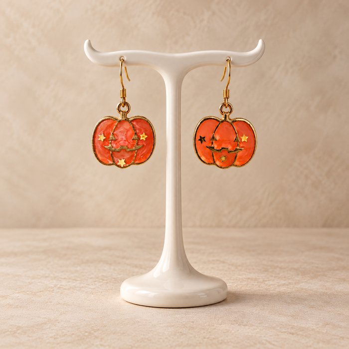 Cercei Halloween cu dovleci [4]