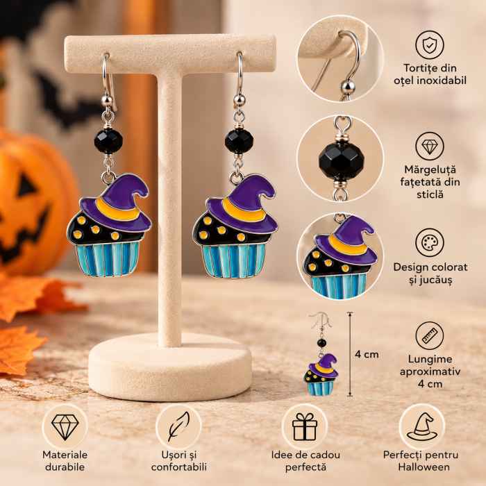 Cercei Halloween cu palarie de vrajitoare [5]